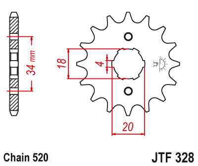 Zębatka przód JT 13 (520) - JTF328-13