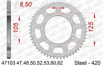 Zębatka tył 420 AFAM dt 50, mrx, mrt, rs3, xp6, xr6, rx, sx, senda, gpr 50- 47103-50 / JTR1131-50