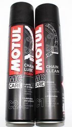 Zestaw smarów Motul clean chain + road + chain Smar do czyszczenia łańcucha   C1  i C2 +
