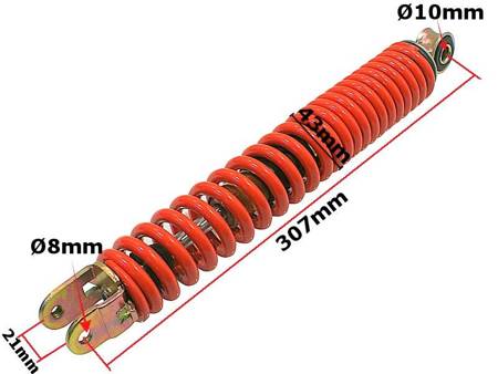 Amortyzator skuter GY6 koło 12 305mm czerwony - ROY05433