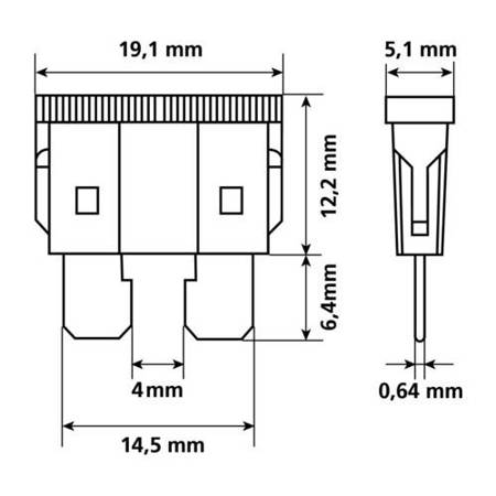 Bezpieczniki płytkowe / zestaw / kpl, 7,5 5A do 30 A, 6 szt - 70070