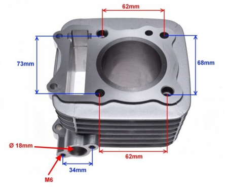 Cylinder + tłok 57 mm + pierścienie + uszczelki kpl Suzuki Gn 125 Eu2 - SGN0020C / CZT000312 / PF100080036