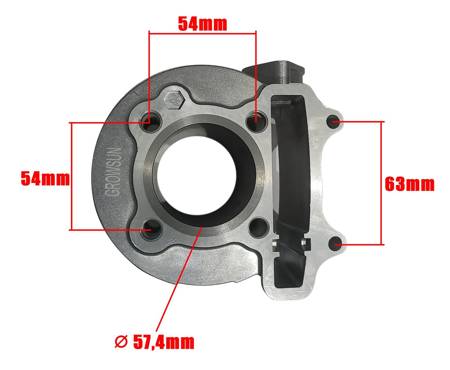 Cylinder + tłok + pierścienie + uszczelki kpl skuter 150 (tłok 57,4 mm), gy6 157 QMJ - BX1404019