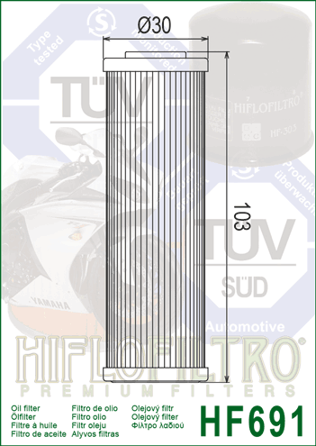 Filtr oleju HF691 motocyklowy motor QUAD  ATV 