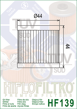 Filtr oleju HIFLOFILTRO - ltr / ltz / kfx / drz 400 / 450 - HF139