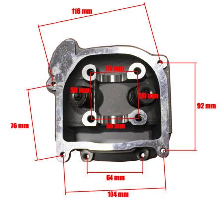 Głowica + zawory kpl 100 cc (tłok 50 mm) gy6 139 qma / qmb skuter 4t (zawory krótkie 64 mm) - BX1407868