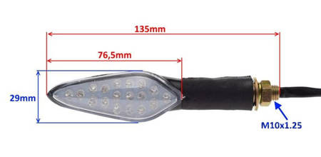 Kierunkowskazy led 12v tył, hom e24 , junak 904, 126 kierunki migacze skuter motocykle motor  - J9042462