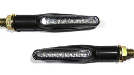 Kierunkowskazy led, 9 diod, klosz biały, światło pomarańczowe, homologacja E24 - BX18060037-2 Migacze kierunkowskazy motocyklowe 