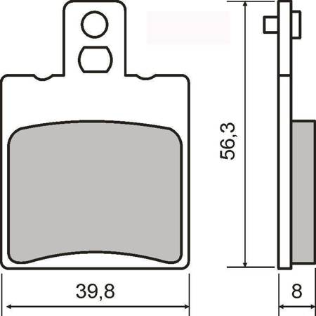 Klocki hamulcowe RMS 39,8x56,3x8 mm - 225102020