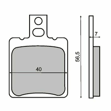 Klocki hamulcowe RMS 40x56,5x7 mm - 225100010 / DB2010RMS