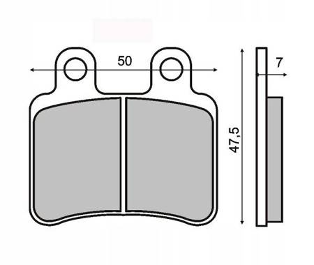 Klocki hamulcowe RMS 50x47,5x7 mm - 225102810 / DB2032RMS