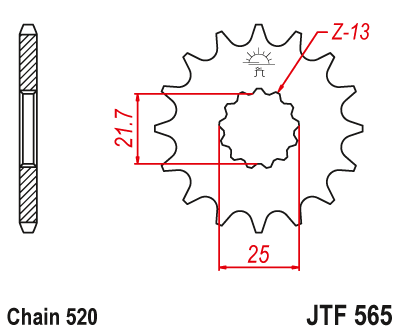 Kompletny napęd (zębatki JT + łańcuch) did 520 vx3 13 / 51 kx 250 (99-08)