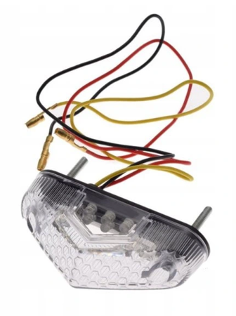 Lampa tył LED, hom E8, 3w1,klosz clear, moto, cross, quad - AM9901C1