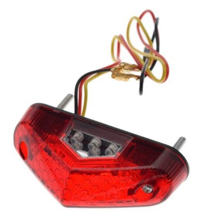 Lampa tył LED, hom E8, 3w1,klosz czerwony, moto, cross, quad - AM9901C