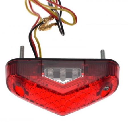 Lampa tył LED, hom E8, 3w1,klosz czerwony, moto, cross, quad - AM9901C