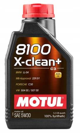 MOTUL OLEJ MOTUL 5W30 1L 8100 X-CLEAN+ / C3 / 504.00 507.00 / 229.51 / LL04