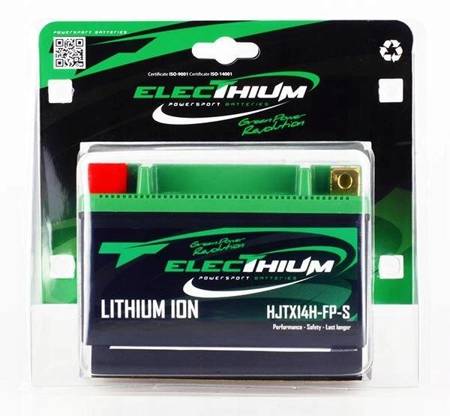 Nowy akumulator litowo jonowy ELECTHIUM 4 Ah 12 V 240A motor skuter quad - HJTX14HFPS / odpowiednik ytx14