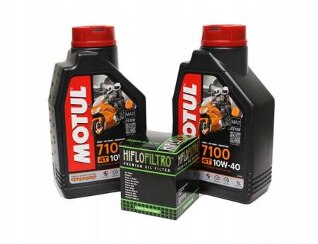 Olej motul 7100 2l 10w40 4t (syntetyczny) + filtr oleju HF111