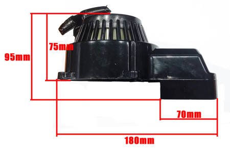 Pokrywa / szarpak / starter rozrusznika quad / pocket / mini bike, czarny, plastik, zębatka stała - BX15110277