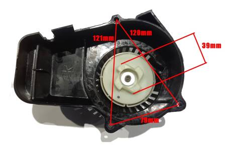 Pokrywa / szarpak / starter rozrusznika quad / pocket / mini bike, czarny, plastik, zębatka stała - BX15110277