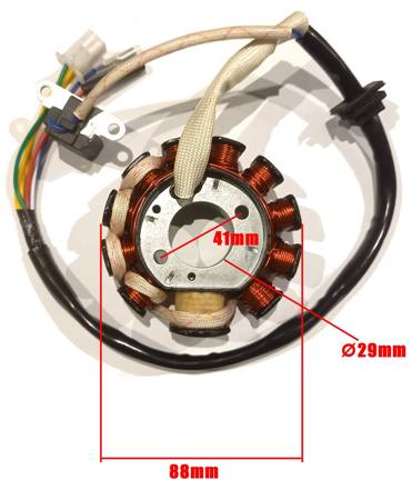 Stator / stojan / iskrownik (6 kabli / 11 cewek) gy6 125 / 150, skuter 4t - BX1405213