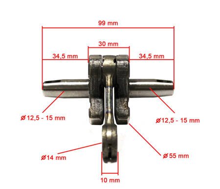 Wał korbowy 50 pocket mini bike, cross, quad - BX20040031