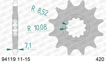 Zębatka przód 420 AFAM tzr, rs, rr, dt, rs2, rs3, xp6, xr6, xlimit - 94119-12 / JTF1120-12