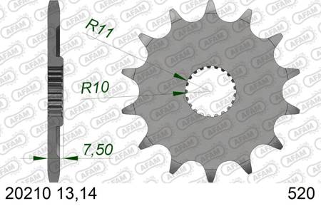 Zębatka przód 520 AFAM 13 cr 125 r / crf 250 r / x / rx (04-20) - 20210-13 / JTF1323-13