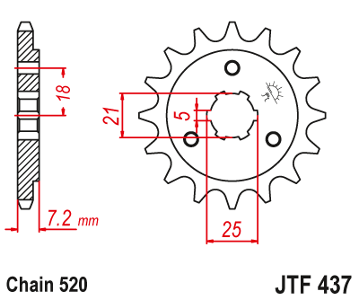 Zębatka przód JT (520) - DR 650 S / RSE / SE - JTF437-15