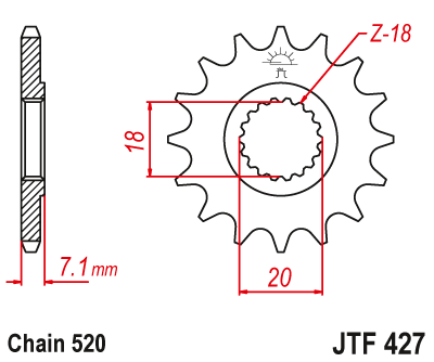 Zębatka przód JT rm 125 (80-09) / rmz 250 (07-12) - JTF427-12