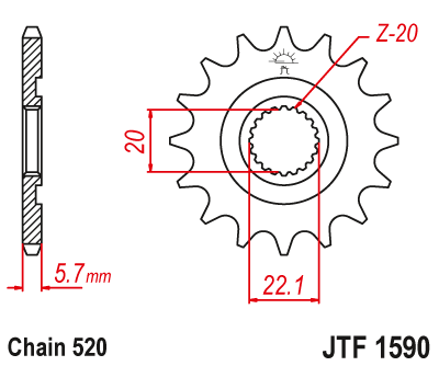 Zębatka przód JT yamaha yzf / wrf 250 - JTF1590