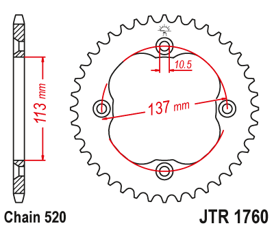 Zębatka tył 36 ltr 450 - JTR1760-36