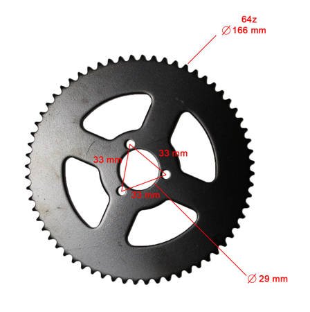 Zębatka tył 64 (T8F) pocket mini cross, quad, bike - BX20040024