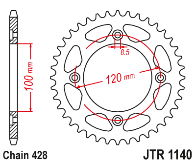 Zębatka tył JT Beta 125 RR enduro (11-17) - JTR1140-56