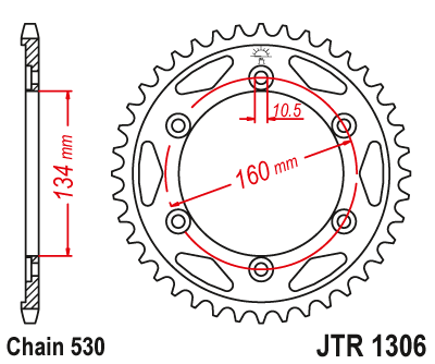 Zębatka tylna JT cbr 954 / 929 / 1000 / vtr - JTR1306-43