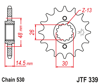 Zębatka przód JT 17 (530) - vf/ vfr / cbr xx / cb 800 / 1000 / 1100 - JTF339-17