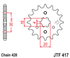 Zębatka przód JT (428) - kmx 125 (86-03) - JTF417-14