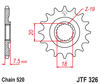 Zębatka przód JT (520) Honda cr 125 r (87-03) - JTF326-12