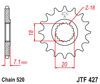 Zębatka przód JT rm 125 (80-09) / rmz 250 (07-12) - JTF427-12