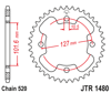 Zębatka tył JT 38 (520) - predator / outlaw 500 / 525 / 450 - JTR1480-38