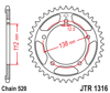 Zębatka tył JT 41 (520) hONDA CB / CBR 500 (13-19), NC 750 (12-19) - JTR1316-41