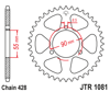 Zębatka tył JT 46 (428) - rieju rs2 125 matrix / naked / pro - JTR1081-46