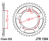 Zębatka tył JT (525) - cbf / cbr / cb 500 / 600 / 900 / varadero xl - JTR1304-39